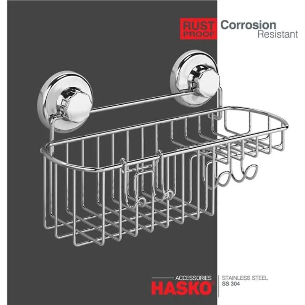 Suction Cup Shower Caddy Basket for Shampoo, Shower Suction Shelf